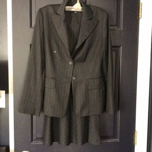 Grey pinstripe suite